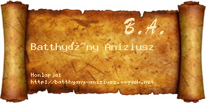 Batthyány Aniziusz névjegykártya